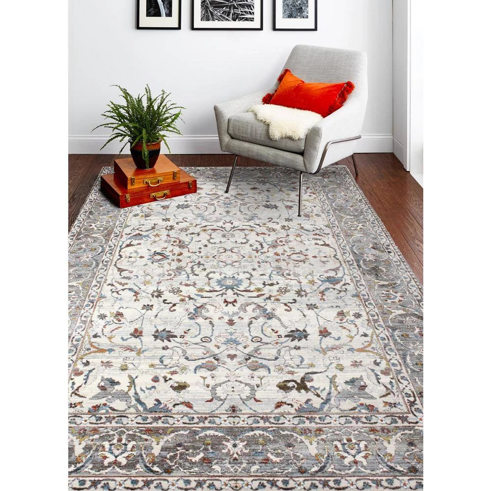 Century Ivory 10 ft. x 13 ft. (9'6" x 13'2") Floral Transitional Area Rug by BASHIAN 6 Century Ivory 10 ft. x 13 ft. (9'6" x 13'2") Floral Transitional Area Rug by BASHIAN - Image 6