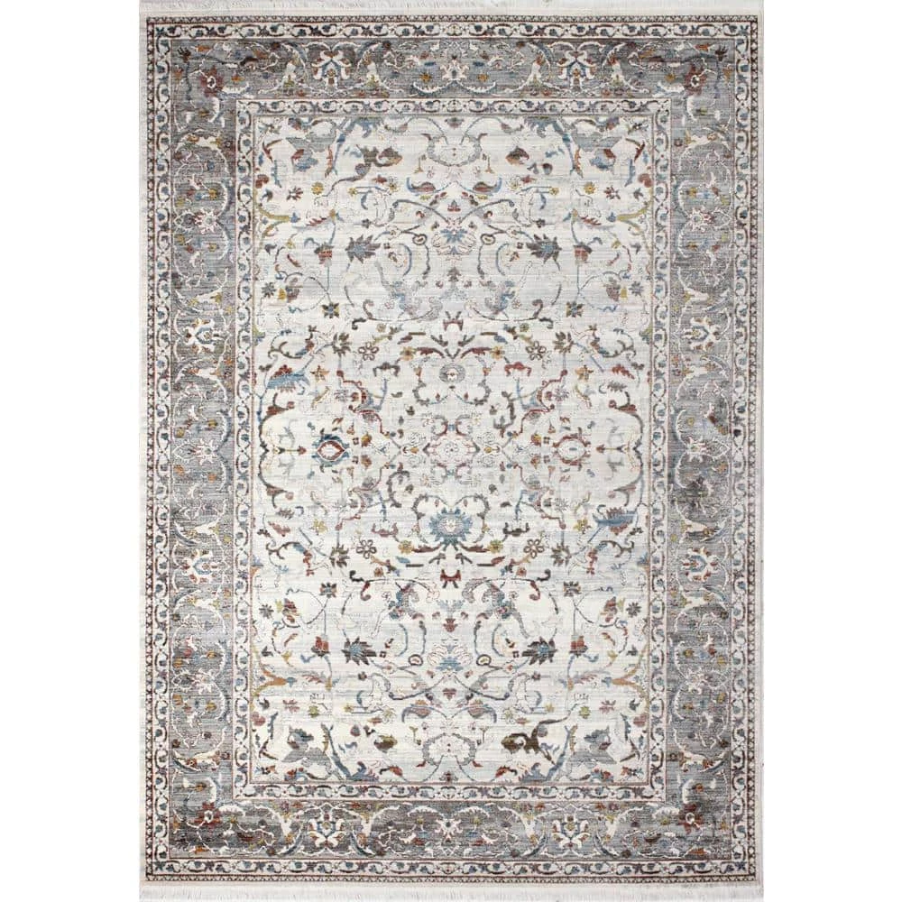 Century Ivory 10 ft. x 13 ft. (9'6" x 13'2") Floral Transitional Area Rug by BASHIAN 1 Century Ivory 10 ft. x 13 ft. (9'6" x 13'2") Floral Transitional Area Rug by BASHIAN