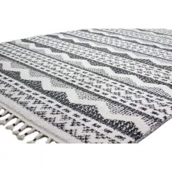 Navajo Ivory/Black 4 ft. x 6 ft. (3'6" x 5'6") Geometric Contemporary Accent Rug by BASHIAN -BASHIAN Shop ivory black bashian area rugs 649652296227 31 1000