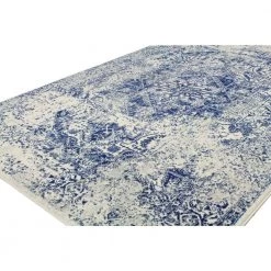 Everek Ivory/Blue 9 ft. x 12 ft. (8'6" x 11'6") Abstract Transitional Area Rug by BASHIAN -BASHIAN Shop ivory blue bashian area rugs 649652247083 31 1000