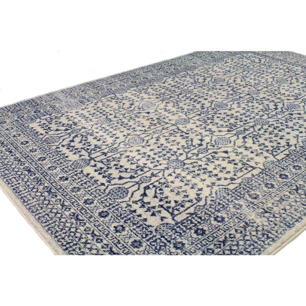 Everek Ivory/Blue 3 ft. x 8 ft. (2'6" x 8') Geometric Transitional Runner by BASHIAN 4 Everek Ivory/Blue 3 ft. x 8 ft. (2'6" x 8') Geometric Transitional Runner by BASHIAN - Image 4