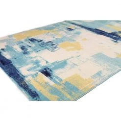 Everek Ivory/Blue 8 ft. x 10 ft. (7'6" x 9'6") Abstract Contemporary Area Rug by BASHIAN 7 Everek Ivory/Blue 8 ft. x 10 ft. (7'6" x 9'6") Abstract Contemporary Area Rug by BASHIAN -BASHIAN Shop ivory blue bashian area rugs 649652252049 31 1000