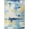 Everek Ivory/Blue 8 ft. x 10 ft. (7'6" x 9'6") Abstract Contemporary Area Rug by BASHIAN