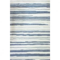 Greenwich Ivory/Blue 4 ft. x 6 ft. (3'9" x 5'9") Geometric Transitional Accent Rug by BASHIAN