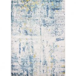 Everek Ivory/Blue 8 ft. x 10 ft. (7'6" x 9'6") Abstract Transitional Area Rug by BASHIAN