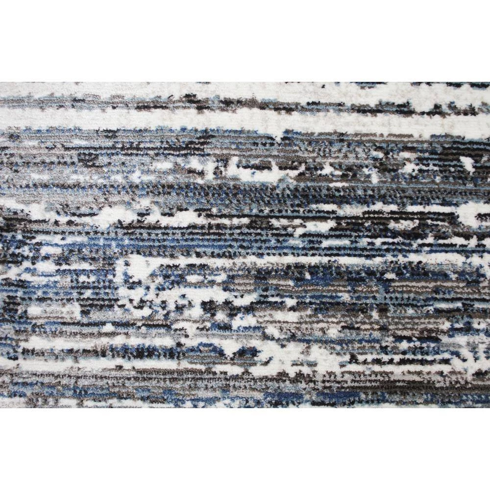 Cambridge Ivory/Blue 3 ft. x 8 ft. (2'6" x 8') Striped Contemporary Runner by BASHIAN 4 Cambridge Ivory/Blue 3 ft. x 8 ft. (2'6" x 8') Striped Contemporary Runner by BASHIAN - Image 4