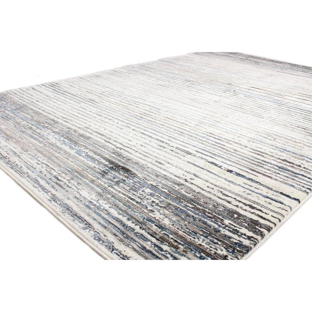 Cambridge Ivory/Blue 3 ft. x 8 ft. (2'6" x 8') Striped Contemporary Runner by BASHIAN 2 Cambridge Ivory/Blue 3 ft. x 8 ft. (2'6" x 8') Striped Contemporary Runner by BASHIAN - Image 2