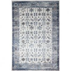 Cambridge Ivory/Blue 7 ft. x 10 ft. (7'1" x 10') Geometric Transitional Area Rug by BASHIAN