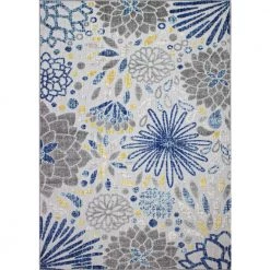 Veranda Ivory/Blue 2.6 ft. x 8 ft. Floral Transitional Area Rug by BASHIAN