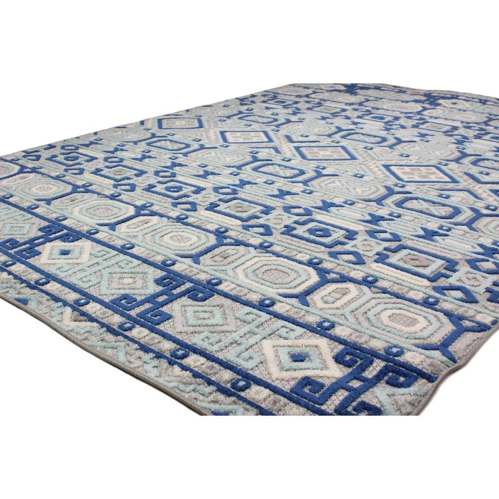 Veranda Ivory/Blue 8.6 ft. x 11.6 ft. Geometric Transitional Area Rug by BASHIAN 2 Veranda Ivory/Blue 8.6 ft. x 11.6 ft. Geometric Transitional Area Rug by BASHIAN - Image 2