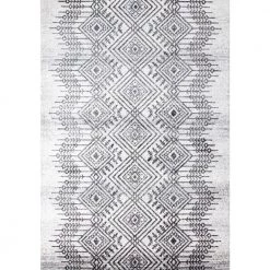 Tangier Ivory/Charcoal 4 ft. x 6 ft. (3 ft. 6 in. x 5 ft. 6 in.) Geometric Contemporary Accent Rug by BASHIAN