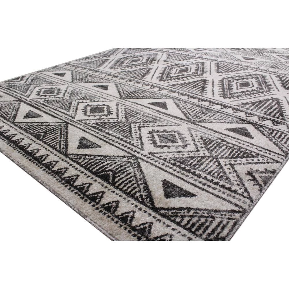 Tangier Ivory/Charcoal 8 ft. x 10 ft. (7 ft. 6 in. x 9 ft. 6 in.) Geometric Contemporary Area Rug by BASHIAN 2 Tangier Ivory/Charcoal 8 ft. x 10 ft. (7 ft. 6 in. x 9 ft. 6 in.) Geometric Contemporary Area Rug by BASHIAN - Image 2