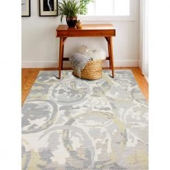 Norwalk Ivory/Gold 9 ft. x 12 ft. (8 ft. 6 in. x 11 ft. 6 in.) Abstract Contemporary Area Rug by BASHIAN -BASHIAN Shop ivory gold bashian area rugs 649652260457 31 1000