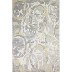 Norwalk Ivory/Gold 9 ft. x 12 ft. (8 ft. 6 in. x 11 ft. 6 in.) Abstract Contemporary Area Rug by BASHIAN