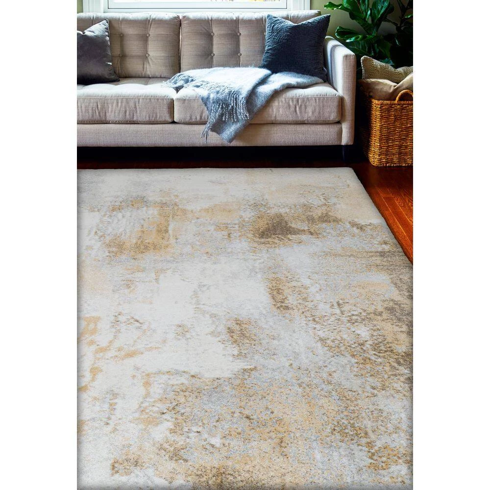 Everek Ivory/Gold 8 ft. x 10 ft. Abstract Transitional Area Rug by BASHIAN 7 Everek Ivory/Gold 8 ft. x 10 ft. Abstract Transitional Area Rug by BASHIAN - Image 7