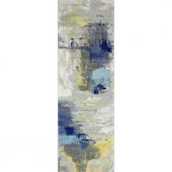 Everek Ivory/Grey 3 ft. x 8 ft. (2'6" x 8') Abstract Transitional Runner Rug by BASHIAN