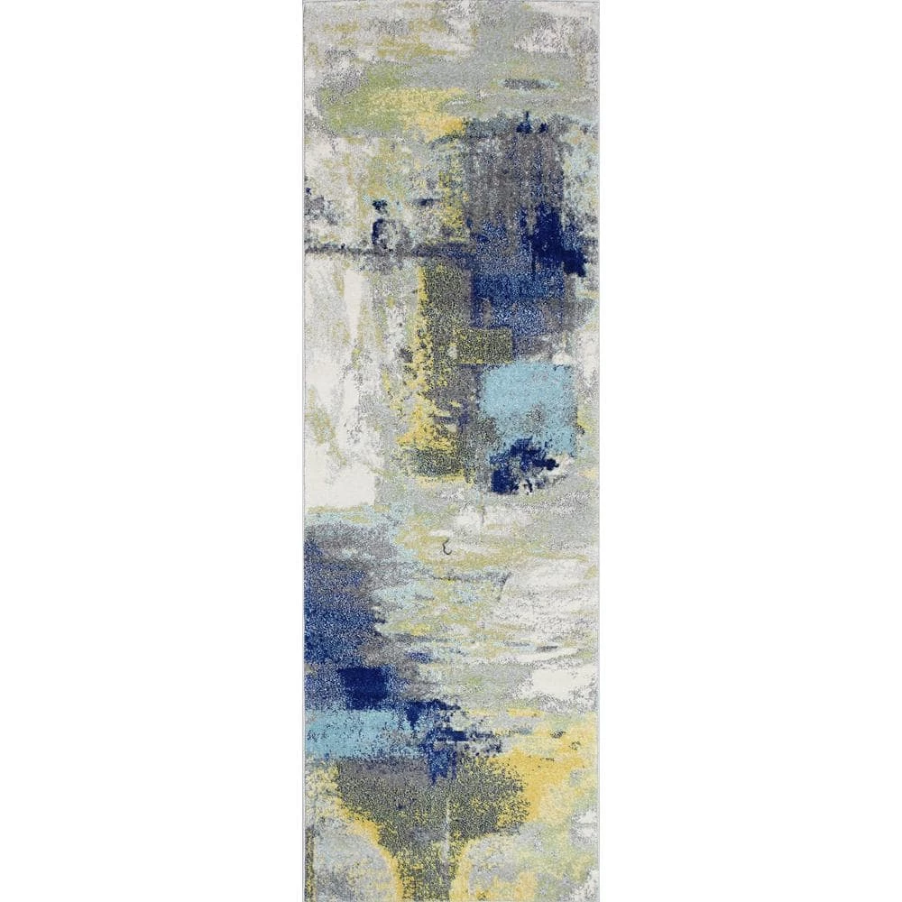 Everek Ivory/Grey 3 ft. x 8 ft. (2'6" x 8') Abstract Transitional Runner Rug by BASHIAN 1 Everek Ivory/Grey 3 ft. x 8 ft. (2'6" x 8') Abstract Transitional Runner Rug by BASHIAN