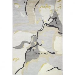 Greenwich Ivory/Grey 9 ft. x 12 ft. (8'6" x 11'6") Abstract Contemporary Area Rug by BASHIAN