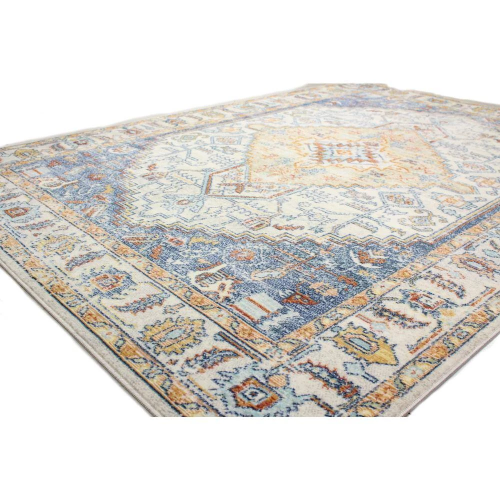 Sorrento Ivory/Navy 9 ft. x 12 ft. (8'6" x 11'6") Geometric Transitional Area Rug by BASHIAN 2 Sorrento Ivory/Navy 9 ft. x 12 ft. (8'6" x 11'6") Geometric Transitional Area Rug by BASHIAN - Image 2