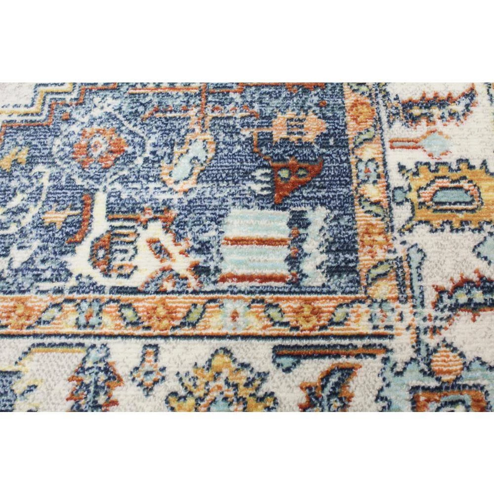 Sorrento Ivory/Navy 9 ft. x 12 ft. (8'6" x 11'6") Geometric Transitional Area Rug by BASHIAN 5 Sorrento Ivory/Navy 9 ft. x 12 ft. (8'6" x 11'6") Geometric Transitional Area Rug by BASHIAN - Image 5