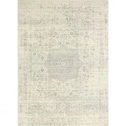 Everek Ivory/Silver 9 ft. x 12 ft. (8'6" x 11'6") Floral Transitional Area Rug by BASHIAN