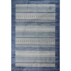 Cambridge Lt. Blue 9 ft. x 12 ft. (8'6" x 11'6") Geometric Transitional Area Rug by BASHIAN