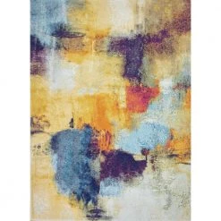 Everek Multi 9 ft. x 12 ft. (8'6" x 11'6") Abstract Transitional Area Rug by BASHIAN