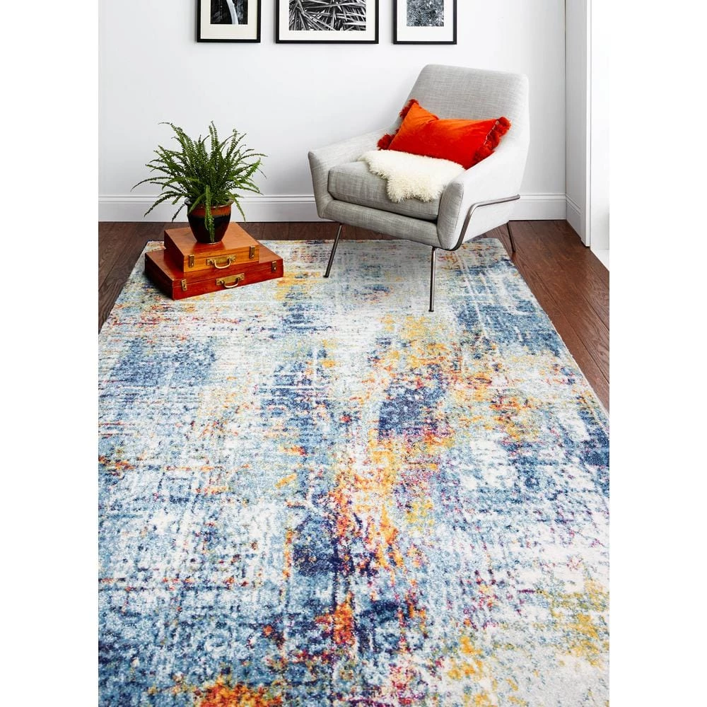 Everek Multi 8 ft. x 10 ft. (7'6" x 9'6") Abstract Transitional Area Rug by BASHIAN 2 Everek Multi 8 ft. x 10 ft. (7'6" x 9'6") Abstract Transitional Area Rug by BASHIAN - Image 2