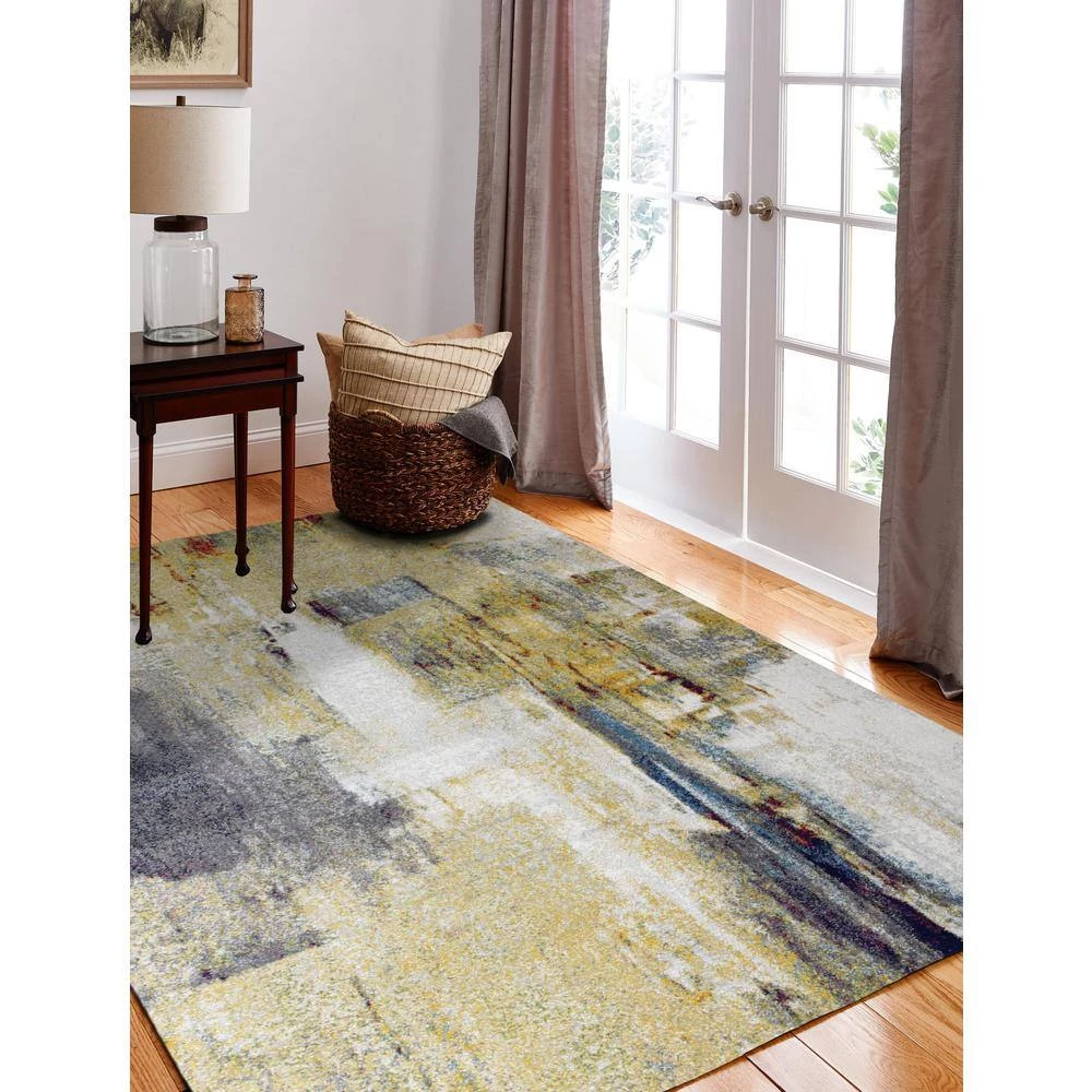 Everek Multi 9 ft. x 12 ft. (8'6" x 11'6") Abstract Transitional Area Rug by BASHIAN 6 Everek Multi 9 ft. x 12 ft. (8'6" x 11'6") Abstract Transitional Area Rug by BASHIAN - Image 6