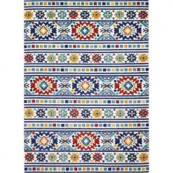 Veranda Multi 7.6 ft. x 9.6 ft. Geometric Transitional Area Rug by BASHIAN