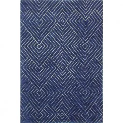Venezia Navy 8 ft. x 10 ft. (7'6" x 9'6") Geometric Transitional Area Rug by BASHIAN