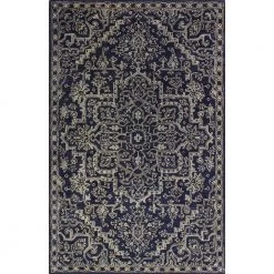 Greenwich Navy 4 ft. x 6 ft. (3'9" x 5'9") Geometric Contemporary Accent Rug by BASHIAN