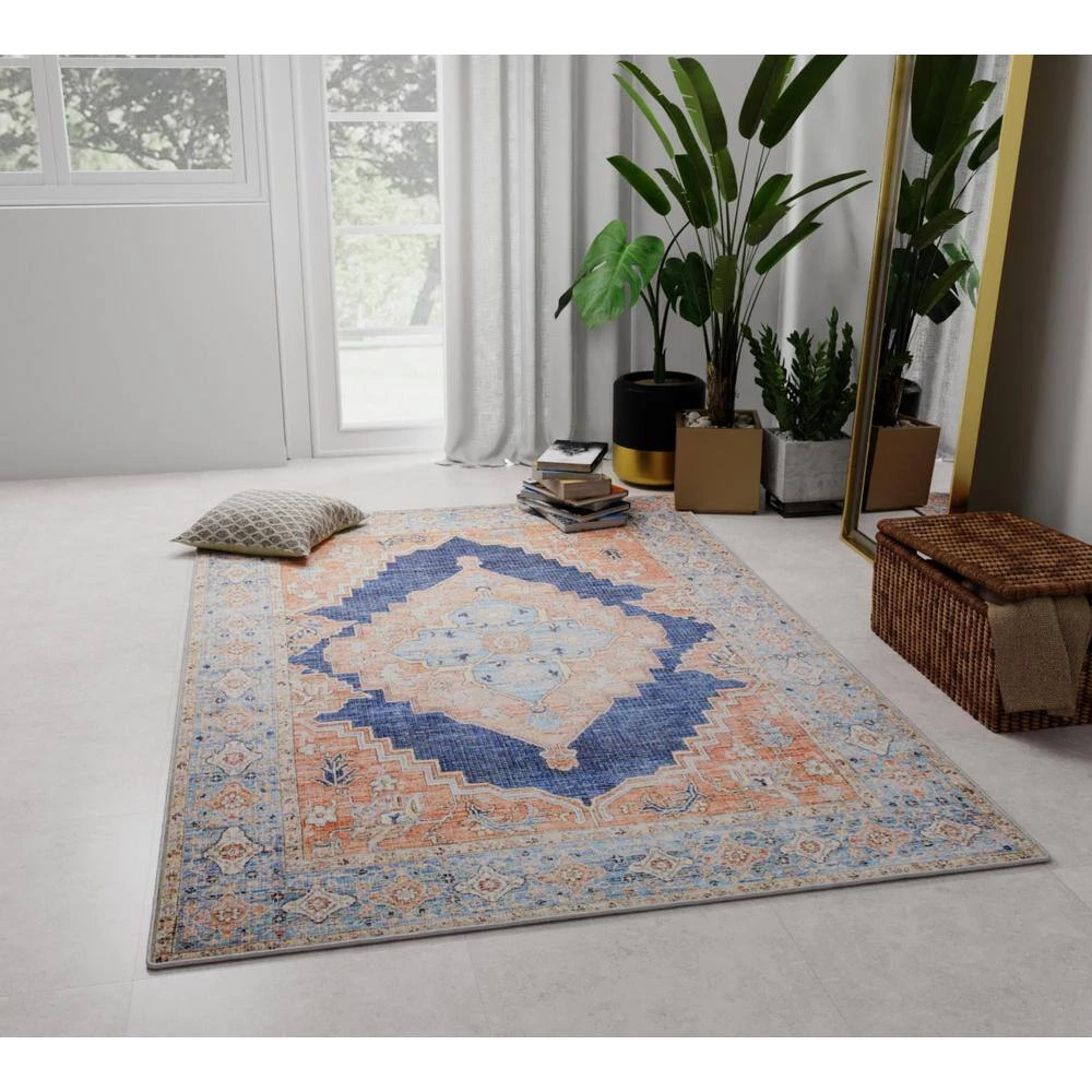 Impressions Navy 3 ft. x 6 ft. Geometric Transitional Accent Rug by BASHIAN 6 Impressions Navy 3 ft. x 6 ft. Geometric Transitional Accent Rug by BASHIAN - Image 6