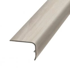Silver 1.32 in. Thick x 1.88 in. Wide x 78.7 in. Length Vinyl Stair Nose Molding by PERFORMANCE ACCESSORIES