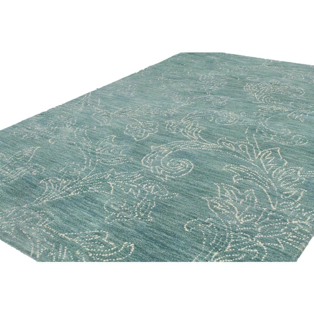 Venezia Teal 8 ft. x 10 ft. (7'6" x 9'6") Floral Transitional Area Rug by BASHIAN 2 Venezia Teal 8 ft. x 10 ft. (7'6" x 9'6") Floral Transitional Area Rug by BASHIAN - Image 2