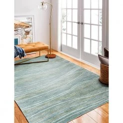 Greenwich Teal 9 ft. x 12 ft. (8'6" x 11'6") Abstract Contemporary Area Rug by BASHIAN -BASHIAN Shop teal bashian area rugs 649652303093 31 1000