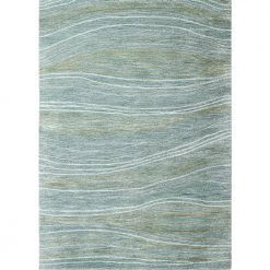 Greenwich Teal 9 ft. x 12 ft. (8'6" x 11'6") Abstract Contemporary Area Rug by BASHIAN
