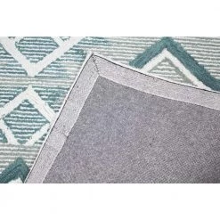 Venezia Teal 8 ft. x 10 ft. (7 ft. 6 in. x 9 ft. 6 in.) Geometric Transitional Area Rug by BASHIAN -BASHIAN Shop teal bashian area rugs 649652305448 4f 1000