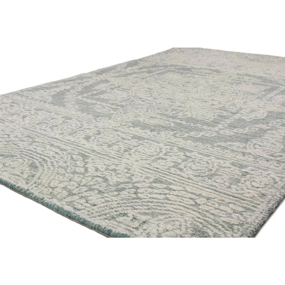 Verona Teal 9 ft. x 12 ft. (8'6" x 11'6") Geometric Transitional Area Rug by BASHIAN 2 Verona Teal 9 ft. x 12 ft. (8'6" x 11'6") Geometric Transitional Area Rug by BASHIAN - Image 2