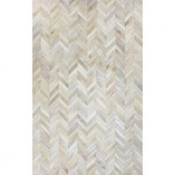Santa Fe White 5 ft. x 8 ft. Geometric Contemporary Area Rug by BASHIAN