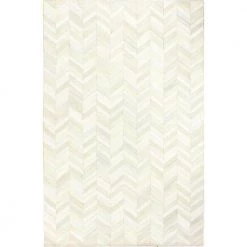 Santa Fe White 5 ft. x 8 ft. Chevron Contemporary Area Rug by BASHIAN