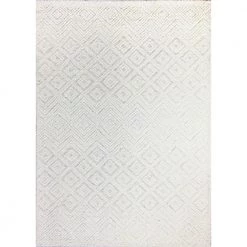 Verona White 5 ft. x 8 ft. (5' x 7'6") Geometric Transitional Area Rug by BASHIAN